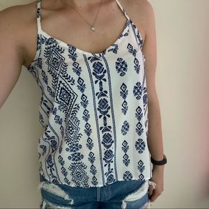 Tribal Print Cross Back Tank Top